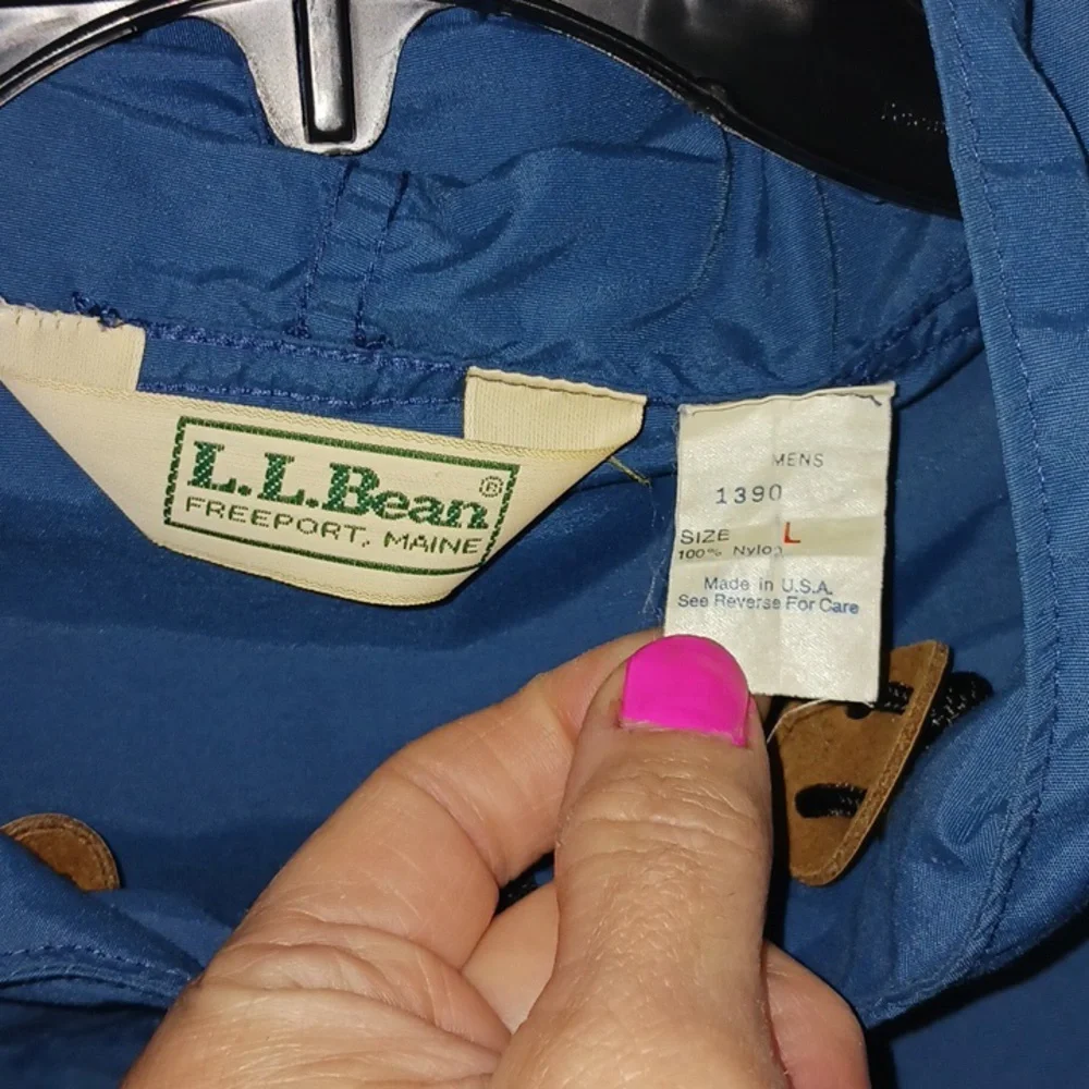 Vintage LL Bean 2-piece half zip windbreaker rain suit jogging pants - L - blue - Picture 2 of 16